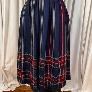 Plaid Navy and Red Women's Skirt
